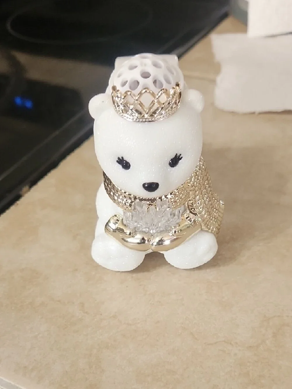 Bath & Body Works White and Gold Crowned‎ Animal Plug-In Fragrance Warmer